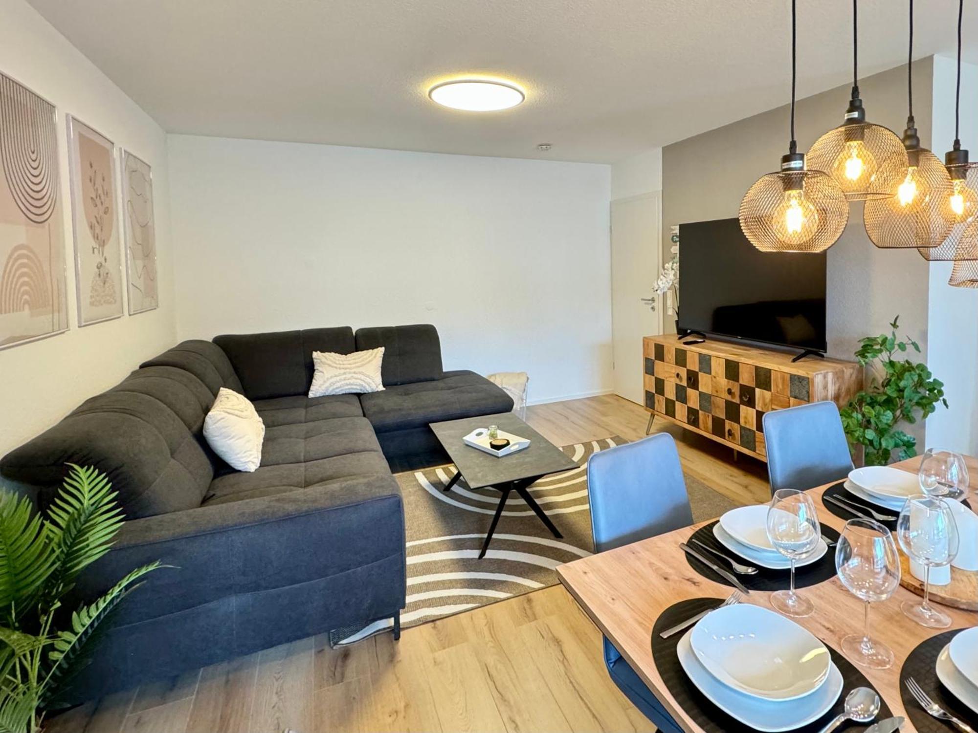 3 Zimmer Apartment, 90 Qm, Ruhig Und Zentrumsnah, Max 6 Pers, 15 Qm Balkon , Private Garage, Internet 1000 Mbit ジンデルフィンゲン エクステリア 写真